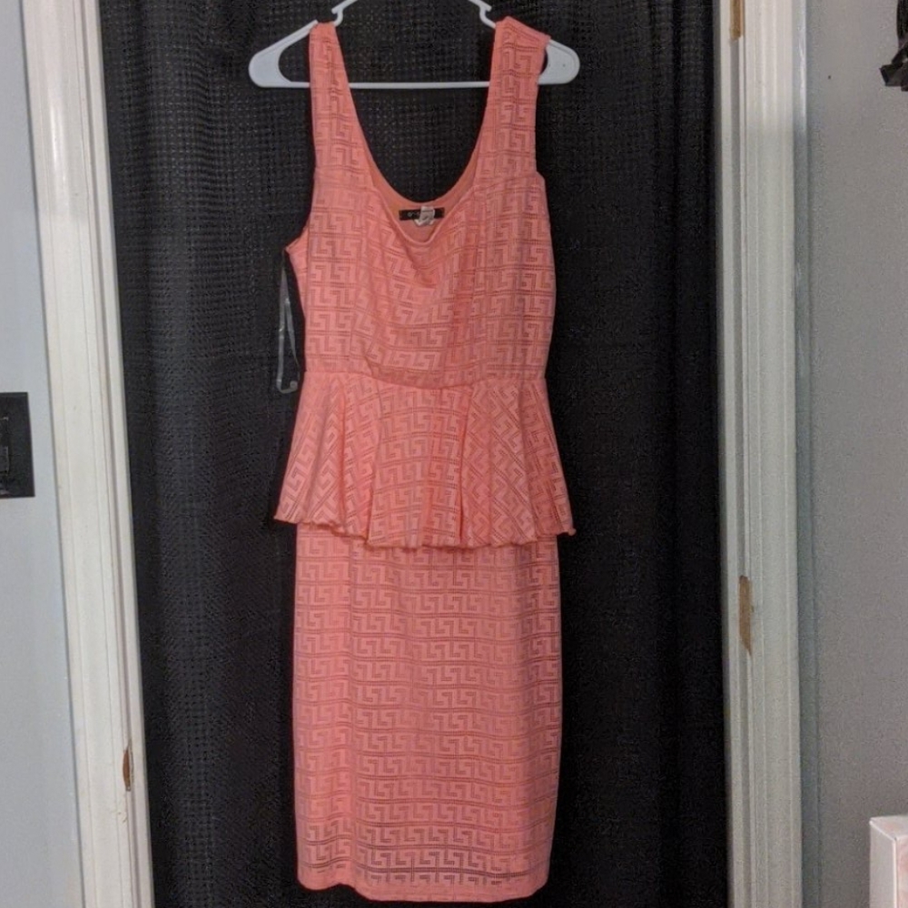 Neon Pink Peplum Dress
